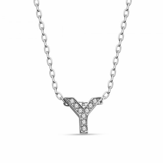 Anhänger mit Kette Buchstabe Y 925/- Sterling Silber 