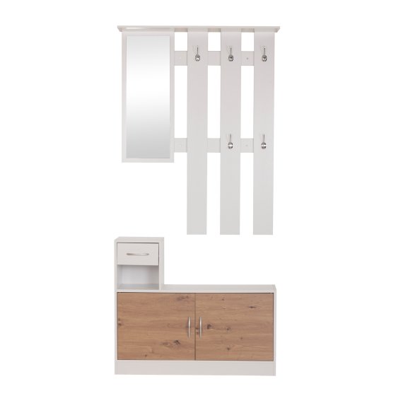 Garderoben-Set Dana mit Schuhschrank Weiß 