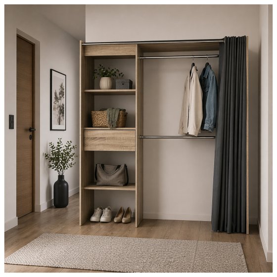 Offene Garderobe mit Vorhang Sonoma 
