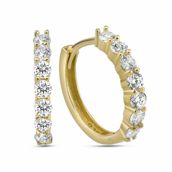 Ohrringe Silber 925 vergoldet mit weißen Zirkonia-Steinen 