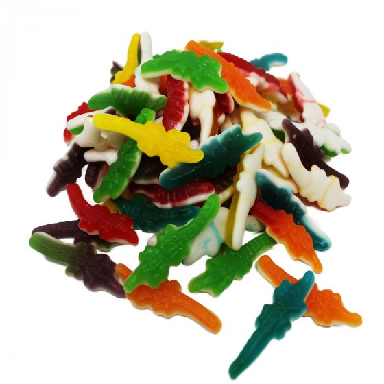 Fruchtgummi Krokodile mit weichem Schaumzuckerboden Halal 300g 