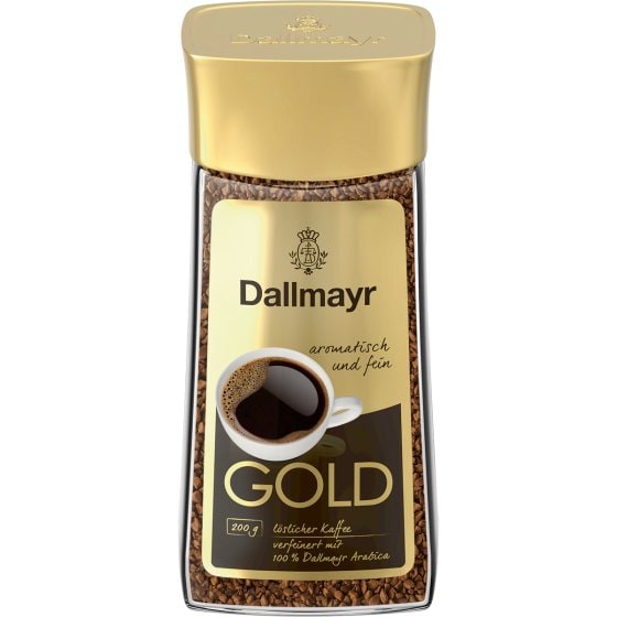 Dallmayr Gold löslicher Bohnenkaffee aromatisch fein im Glas 200g 