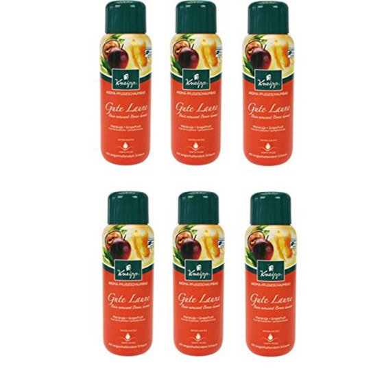 Kneipp Aroma-Pflegeschaumbad Gute Laune Maracuja-Grapefruit, 6er Pack (6 x 400 ml) 