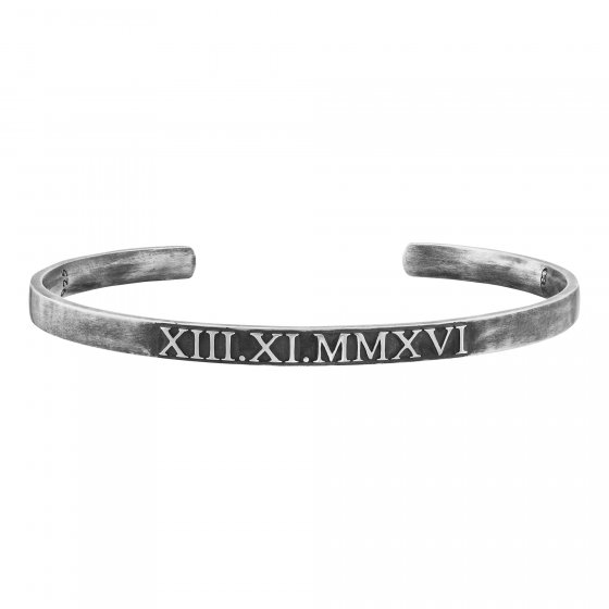 Armreif 925 Sterling Silber matt oxidiert 