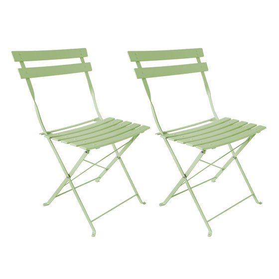 Gartenstuhl 2er-Set Basil Metall Grün 