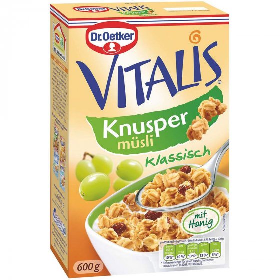 Dr Oetker Vitalis Knusper Müsli mit Sonnengereiften Rosinen 600g