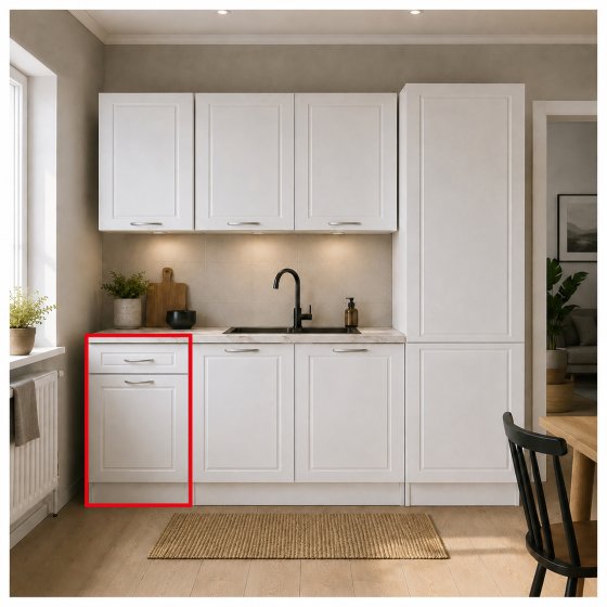 Küchenunterschrank Jenna Country Weiß 40 cm 