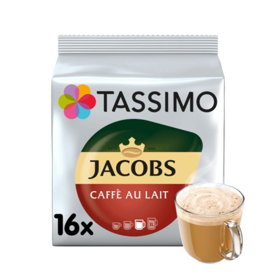Tassimo Jacobs Café au lait classico Kaffee und Milch 16 T Discs 184g 