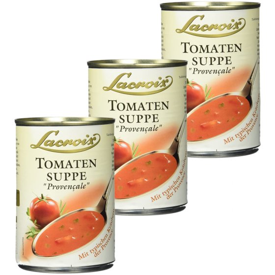Lacroix Tomaten Suppe cremig mit Kräutern der Provence 400ml 3er Pack 