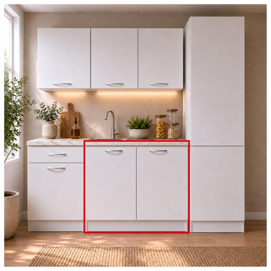 Spülenunterschrank Jenna Weiß 80 cm 