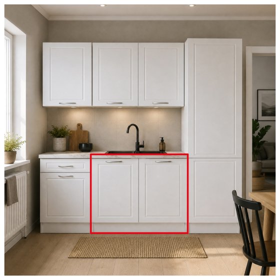 Spülenunterschrank Jenna Country Weiß 80 cm 
