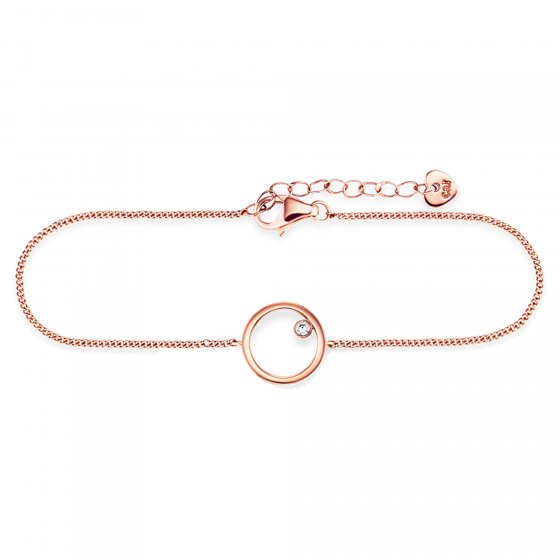 Armband 925 Sterling Silber rosé vergoldet Zirkonia Kreis 