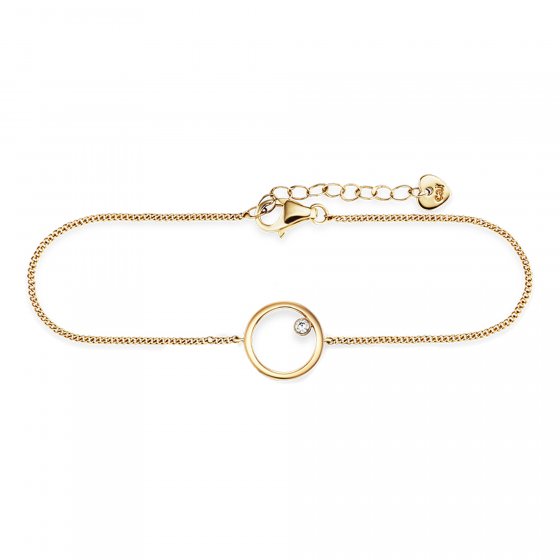 Armband 925 Sterling Silber gelb vergoldet Zirkonia Kreis 