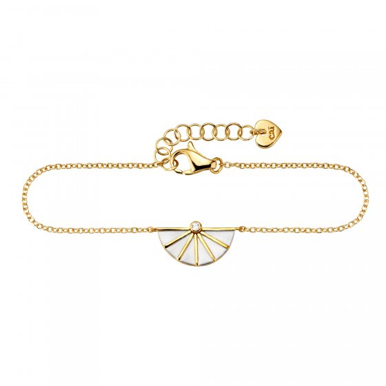 Armband 925/- Sterling Silber bicolor Zirkonia 