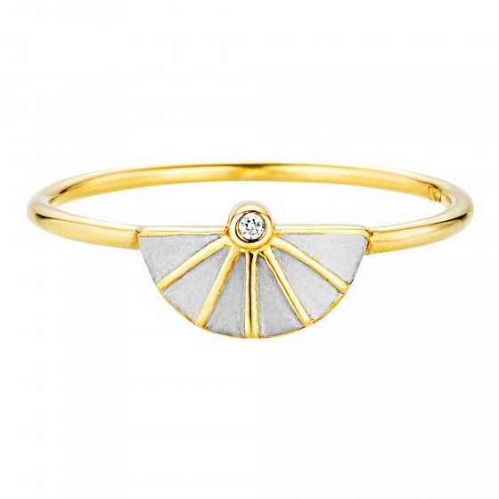 Ring 925/- Sterling Silber bicolor Zirkonia 