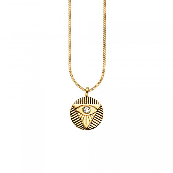 Anhänger mit Kette 925/- Sterling Silber vergoldet Zirkonia 