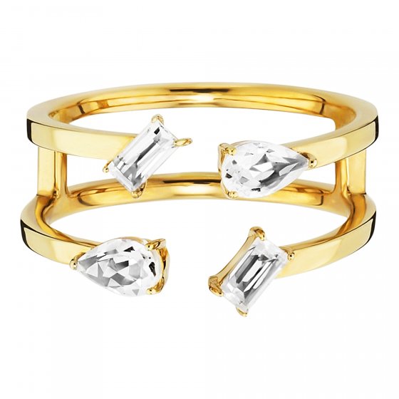 Ring 925 Sterling Silber vergoldet mit Weißtopas 