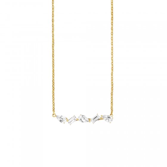 Collier 925/- Sterling Silber vergoldet Weißtopas 