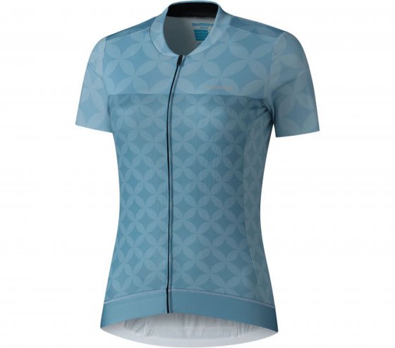 W's SAGAMI Short Sleeve Zip Jersey, Aqua Blue 