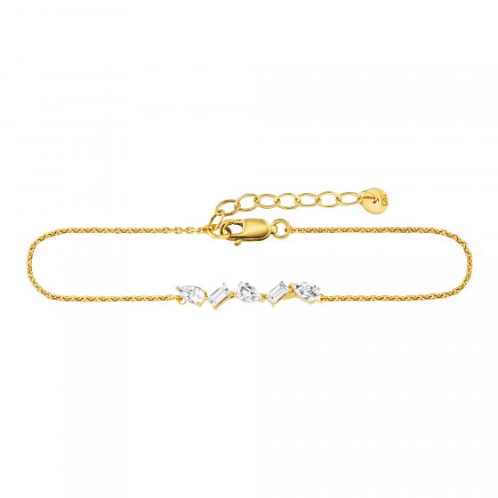 Armband 925/- Sterling Silber vergoldet Weißtopas 