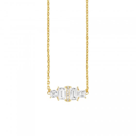 Halskette Silber 925 vergoldet  Weißtopas 45cm 