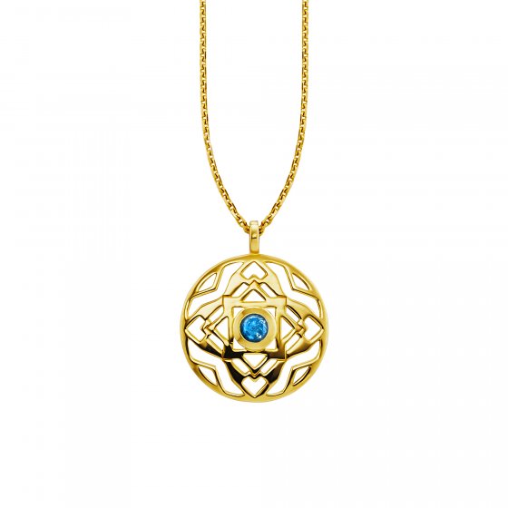 Anhänger mit Kette 925/-Sterling Silber vergoldet Topas 