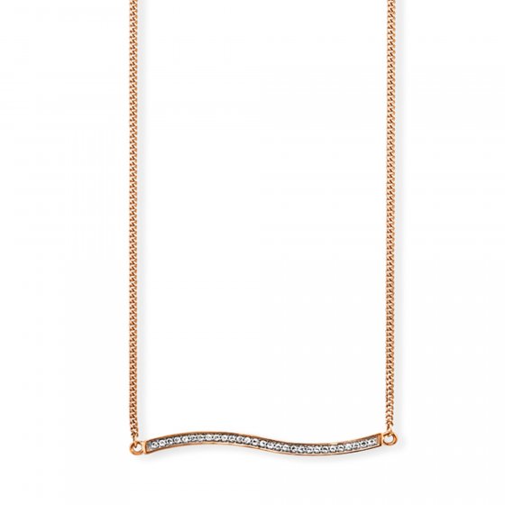 Halskette 925 Sterling Silber rot vergoldet Topas weiß 