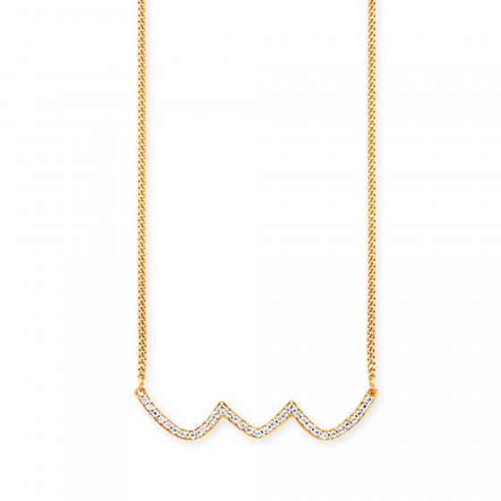 Collier 925/- Sterling Silber vergoldet Topas Wellen 