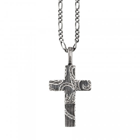 Anhänger mit Kette 925/- Sterling Silber oxidiert Kreuz 
