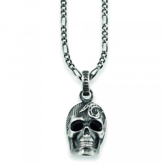 Anhänger mit Kette 925/- Sterling Silber matt oxidiert 