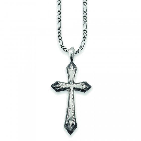 Anhänger mit Kette 925/- Sterling Silber rhodiniert Kreuz 