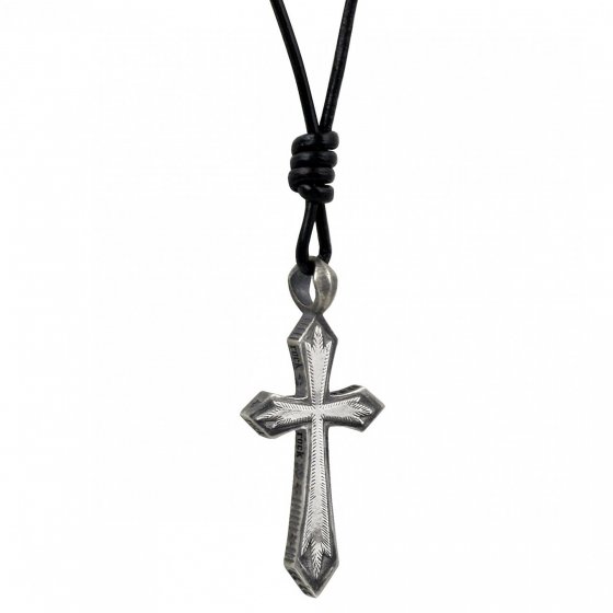 Anhänger mit Kette 925/- Sterling Silber oxidiert Kreuz 