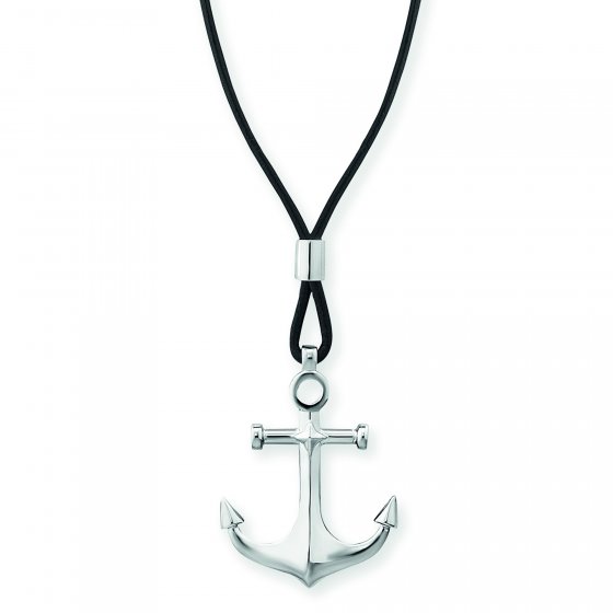 Anhänger mit Kette 925/- Sterling Silber Anker Lederkette 