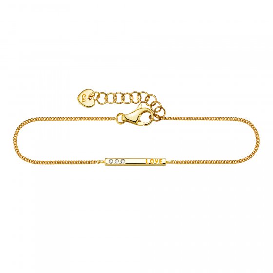 Armband 925/- Sterling Silber vergoldet Zirkonia Love 