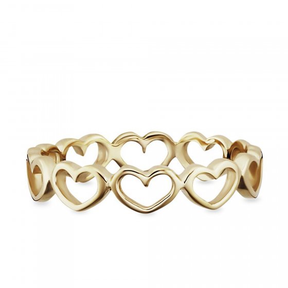 Ring 925/- Sterling Silber vergoldet Herzen 