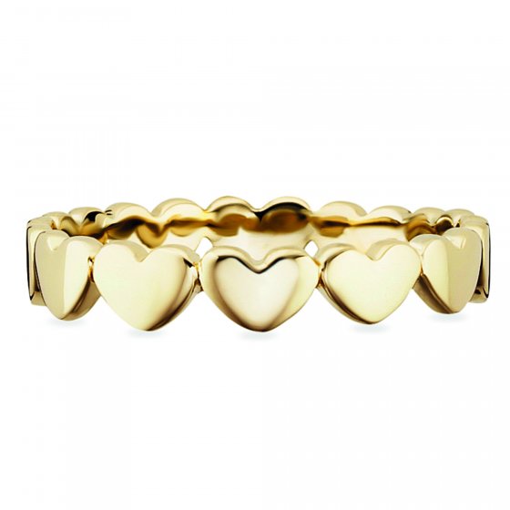 Ring 925/- Sterling Silber vergoldet Herzen 