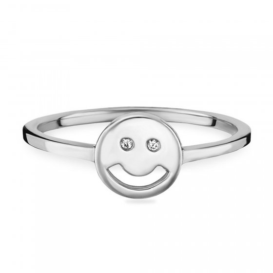 Ring 925 Sterling Silber rhodiniert Smile 