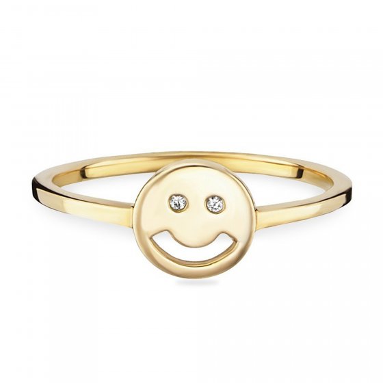 Ring 925 Sterling Silber vergoldet Smile 