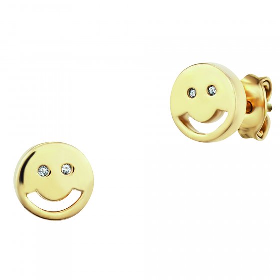 Ohrstecker 925/- Sterling Silber vergoldet Smile 