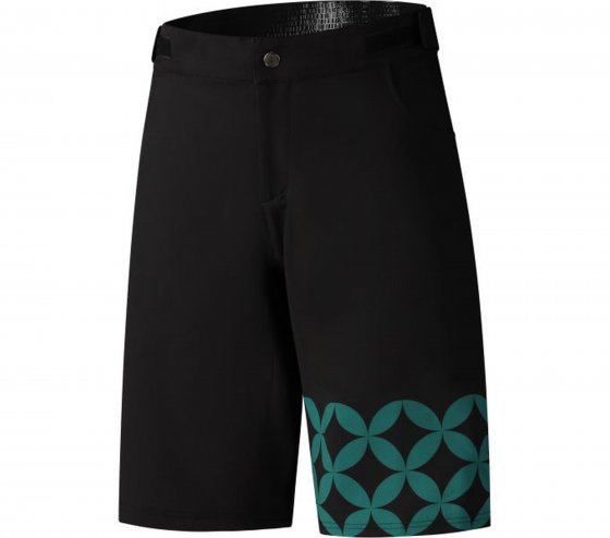 W's SAYAMA PRINTED SHORTS, Black/Green 