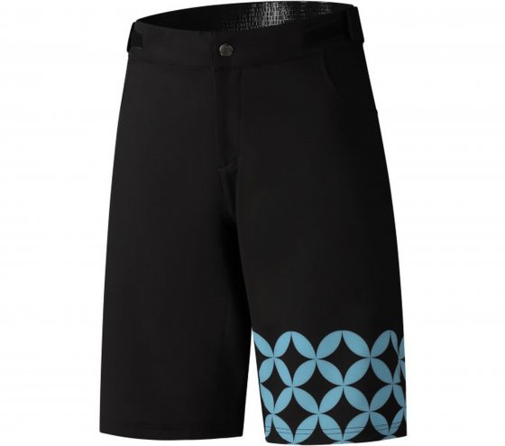 W's SAYAMA PRINTED SHORTS, Black/Blue 