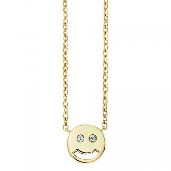 Collier 925/- Sterling Silber vergoldet Zirkonia Smile 
