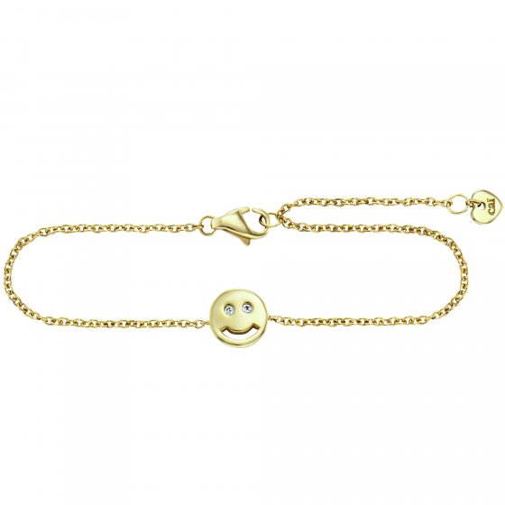 Armband 925/- Sterling Silber vergoldet Zirkonia Smile 
