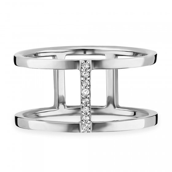 Ring 925/- Sterling Silber rhodiniert Topas weiß 