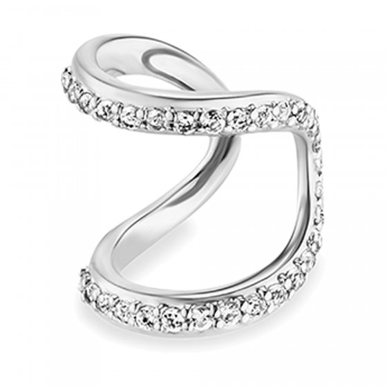 Ear Cuff 925 Silber rhodiniert Topas weiß 