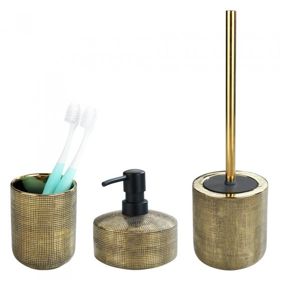 Bad-Accessoire Set Mod. Rivara, 3-teilig, Bad-Zubehör handbemalt 
