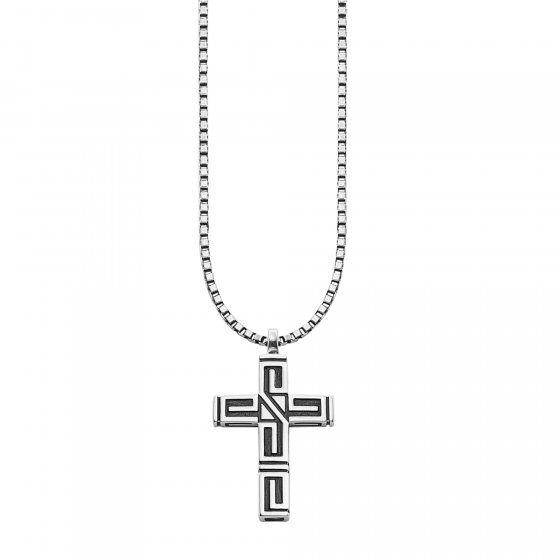 Anhänger mit Kette 925/- Sterling Silber rhodiniert Kreuz 