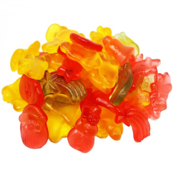 Fruchtgummi Weihnachtsmischung mit 4 verschiedenen Motiven 175g 
