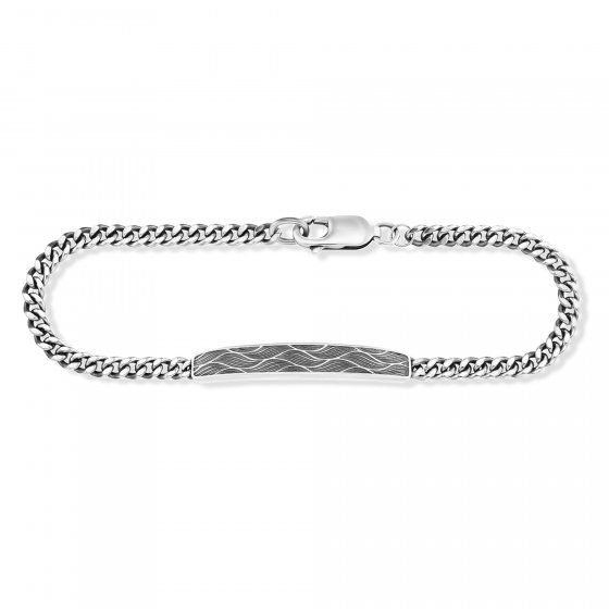 Armband 925/- Sterling Silber oxidiert Wellen 21cm 