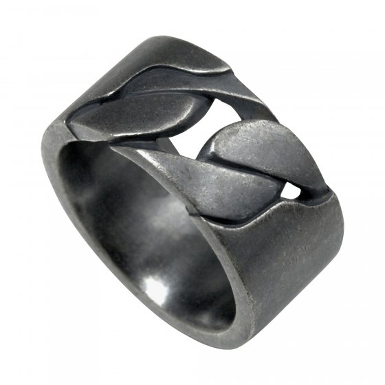 Ring 925/- Sterling Silber matt oxidiert schwarz 